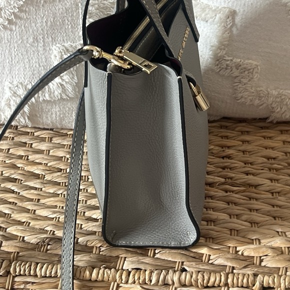 Marc Jacobs Mini Grind Tote Gray Pebbled Leather Crossbody Bag Gold Hardware - Picture 4 of 8